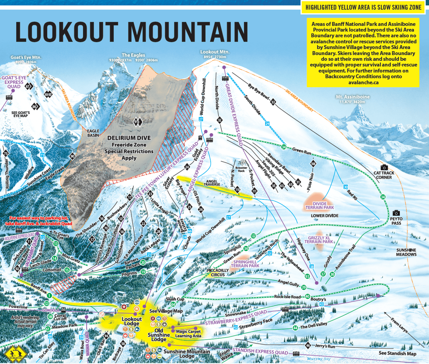 Sunshine Village Trail Map