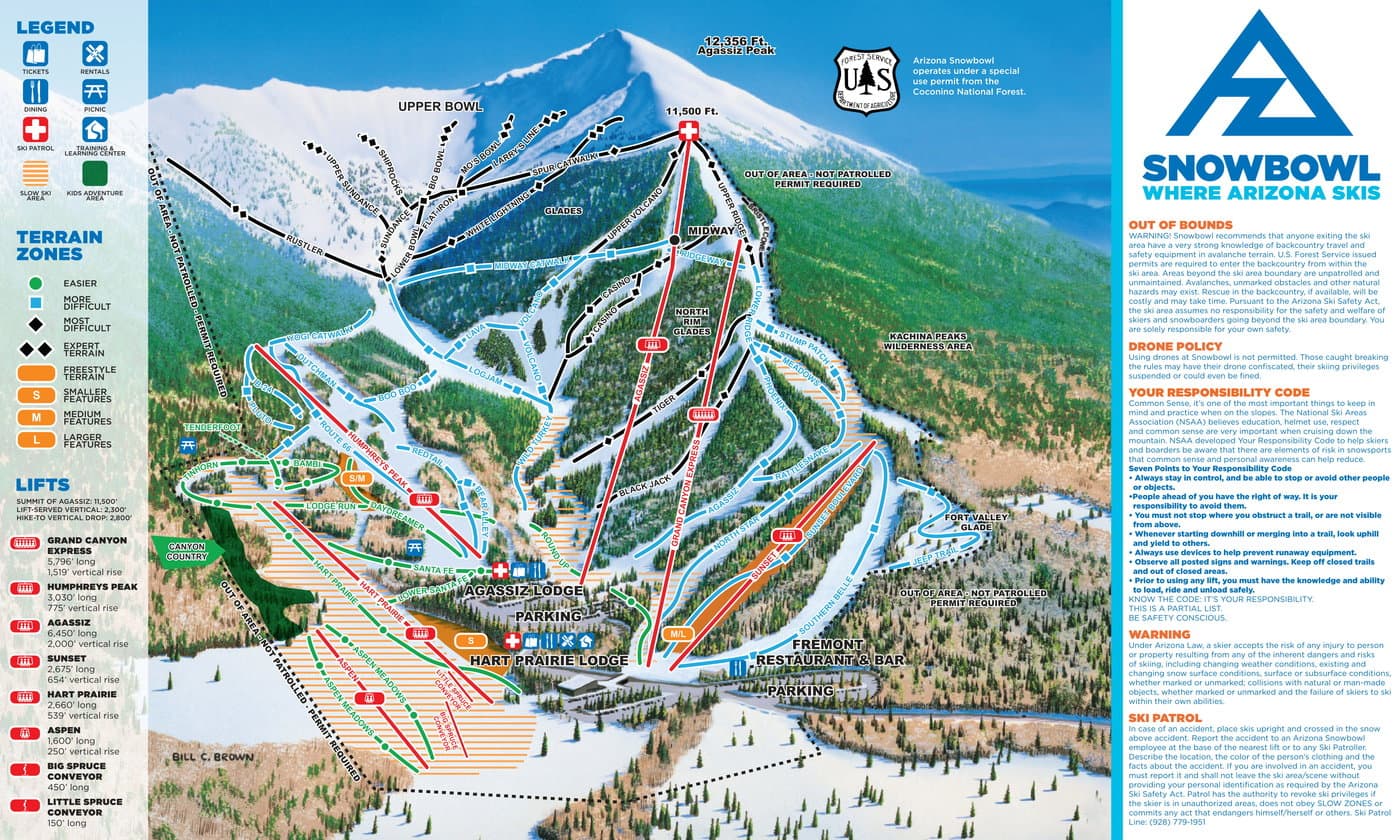 Arizona Snowbowl Trail Map